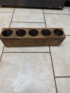 Vintage Rustic Wooden 5-Cup Sugar Mold